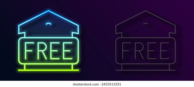 Glowing neon line Free storage icon isolated on black background.  Vector