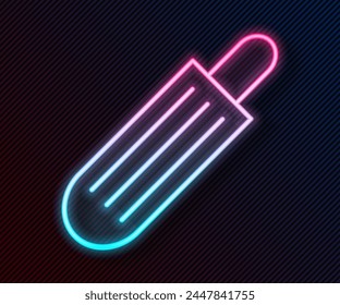 Glowing neon line French hot dog icon isolated on black background. Sausage icon. Fast food sign.  Vector Illustration