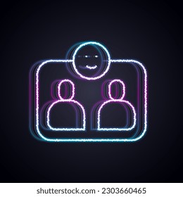 Glowing neon line Friends forever icon isolated on black background. Everlasting friendship concept.  Vector