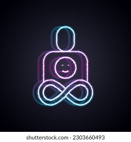 Glowing neon line Friends forever icon isolated on black background. Everlasting friendship concept.  Vector