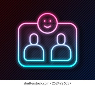 Glowing neon line Friends forever icon isolated on black background. Everlasting friendship concept.  Vector