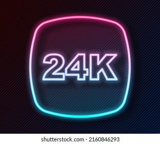 Glowing neon line Gold bars 24k icon isolated on black background. Banking business concept.  Vector