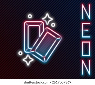 Glowing neon line Gold bars icon isolated on black background. Banking business concept. Colorful outline concept. Vector