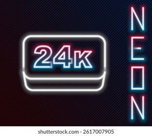 Glowing neon line Gold bars 24k icon isolated on black background. Banking business concept. Colorful outline concept. Vector