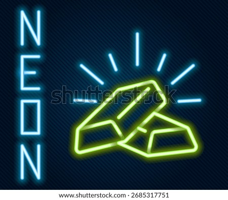 Glowing neon line Gold bars icon isolated on black background. Banking business concept. Colorful outline concept. Vector