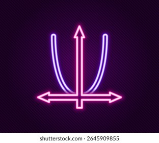 Glühende Neonlinie Graph, Zeitplan, Diagramm, Diagramm, Infografik, Tortendiagramm Symbol einzeln auf schwarzem Hintergrund. Farbiges Umrisskonzept Vektorgrafik