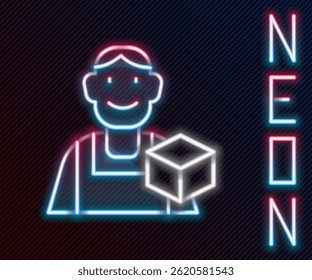 Glowing neon line Graphic designer icon isolated on black background. Colorful outline concept. Vector