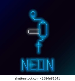 Glowing neon line Hand drill icon isolated on black background. Colorful outline concept. Vector