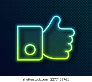 Glowing neon line Hand like icon isolated on black background.  Vector