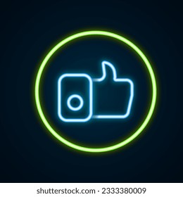 Glowing neon line Hand like icon isolated on black background. Colorful outline concept. Vector