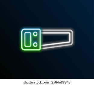 Glowing neon line Hand saw icon isolated on black background. Colorful outline concept. Vector