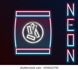 Línea de neón brillante El pan duro parpadea el icono de los petardos aislados en el fondo negro. Concepto de esquema colorido. Ilustración vectorial