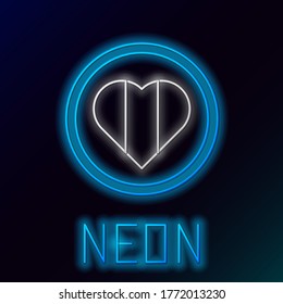 Glowing neon line Heart icon isolated on black background. Happy Saint Patrick day. Colorful outline concept. Vector