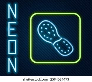 Glowing neon line Human footprints shoes icon isolated on black background. Shoes sole. Colorful outline concept. Vector