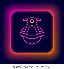 Glowing neon line Jet ski icon isolated on black background. Water scooter. Extreme sport. Colorful outline concept. Vector