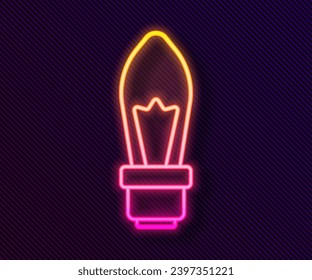 Glowing neon line Light bulb with concept of idea icon isolated on black background. Energy and idea symbol. Inspiration concept.  Vector