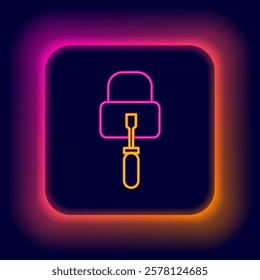 Glowing neon line Lockpicks or lock picks for lock picking icon isolated on black background. Colorful outline concept. Vector