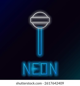 Glowing neon line Lollipop icon isolated on black background. Food, delicious symbol. Colorful outline concept. Vector