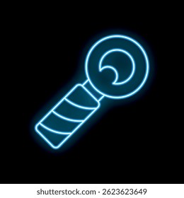 Glowing neon line lollipop icon isolated on black background. Vector illustration