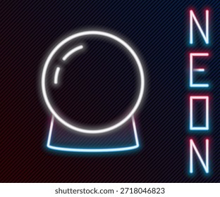 Glowing neon line Magic ball icon isolated on black background. Crystal ball. Colorful outline concept. Vector