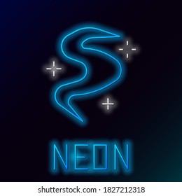 Glowing neon line Magic fog or smoke icon isolated on black background. Colorful outline concept. Vector