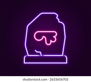 Glowing neon line Magic rune icon isolated on black background. Rune stone. Colorful outline concept. Vector