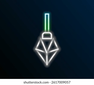 Glowing neon line Magic stone icon isolated on black background. Fantasy crystal. Jewelry gem for game. Colorful outline concept. Vector