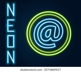 Glowing neon line Mail and e-mail icon isolated on black background. Envelope symbol e-mail. Email message sign. Colorful outline concept. Vector Illustration