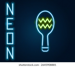 Glowing neon line Maracas icon isolated on black background. Music maracas instrument mexico. Colorful outline concept. Vector