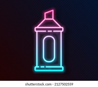 Glowing neon line Marker pen icon isolated on black background.  Vector Illustration