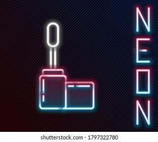 Glowing neon line Mascara brush icon isolated on black background. Colorful outline concept. Vector Illustration