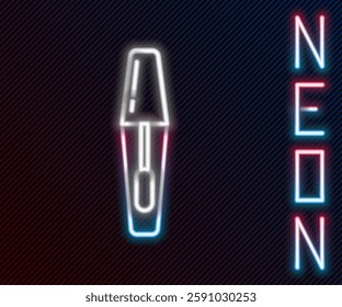 Glowing neon line Mascara brush icon isolated on black background. Colorful outline concept. Vector Illustration