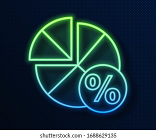 Glowing neon line Math system of equation solution on speech bubble icon isolated on blue background.  Vector Illustration