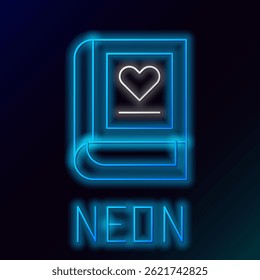 Glowing neon line Medical book icon isolated on black background. Colorful outline concept. Vector