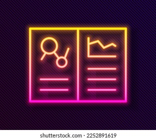 Glowing neon line Medical clipboard with clinical record icon isolated on black background. Health insurance form. Prescription, medical check marks report.  Vector