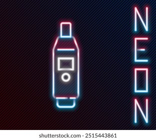 Glowing neon line Medical digital thermometer for medical examination icon isolated on black background. Colorful outline concept. Vector