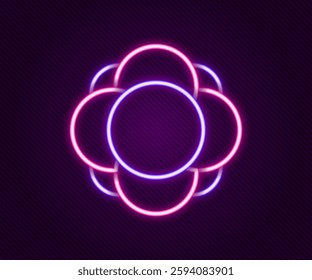 Glowing neon line Molecule icon isolated on black background. Structure of molecules in chemistry, science teachers innovative educational poster. Colorful outline concept. Vector