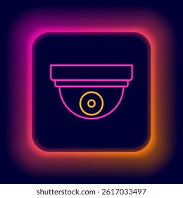 Glowing neon line Motion sensor icon isolated on black background. Colorful outline concept. Vector