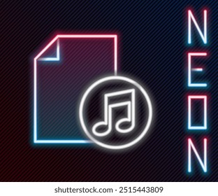 Glowing neon line Music book with note icon isolated on black background. Music sheet with note stave. Notebook for musical notes. Colorful outline concept. Vector Illustration