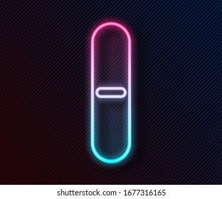 Glowing neon line Nail file icon isolated on black background. Manicure tool.  Vector Illustration