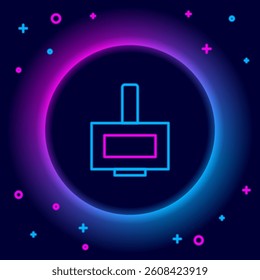 Glowing neon line Nail polish bottle icon isolated on black background. Colorful outline concept. Vector