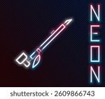 Glowing neon line Native American indian smoking pipe icon isolated on black background. Colorful outline concept. Vector Illustration
