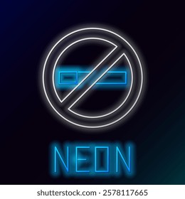 Glowing neon line No Smoking icon isolated on black background. Cigarette symbol. Colorful outline concept. Vector