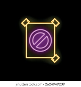 Glowing neon line no smoking icon isolated on black background, vector illustration