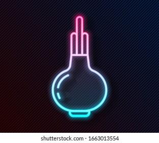 Glowing neon line Onion icon isolated on black background.  Vector Illustration
