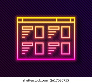 Glowing neon line Online play video icon isolated on black background. Film strip with play sign.  Vector Illustration