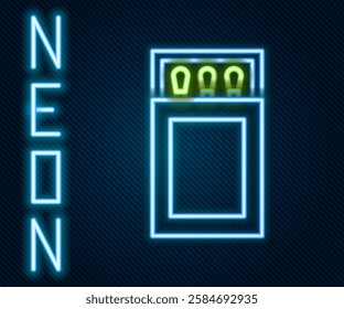 Glowing neon line Open matchbox and matches icon isolated on black background. Colorful outline concept. Vector
