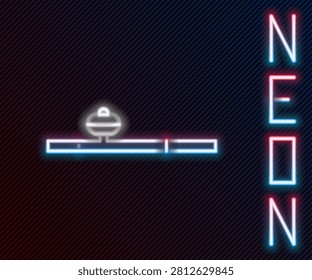 Glowing neon line Opium pipe icon isolated on black background. Colorful outline concept. Vector Illustration
