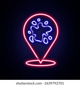 Glowing neon line Paint spray icon isolated on brick wall background. Colorful outline concept. Vector