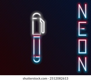 Glowing neon line Pen icon isolated on black background. Colorful outline concept. Vector Illustration